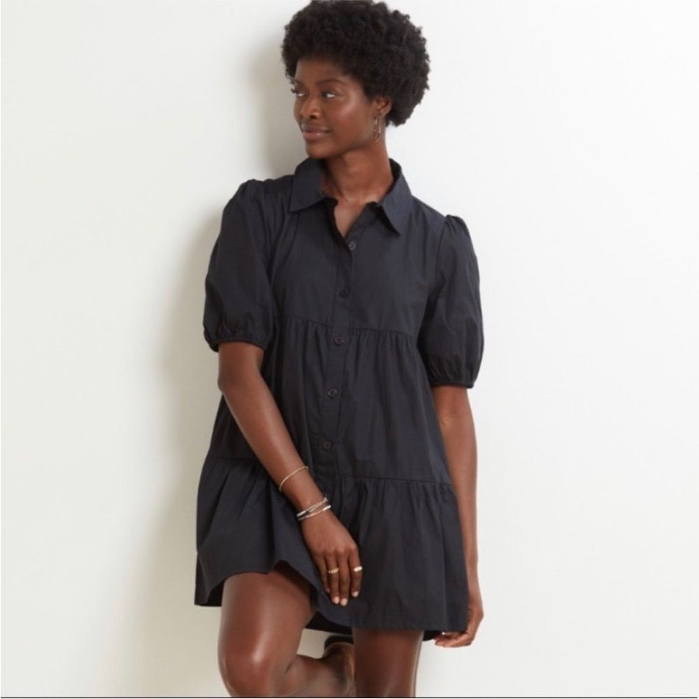 Sanctuary Solid Night Sky Black Button Down Mini … - image 4